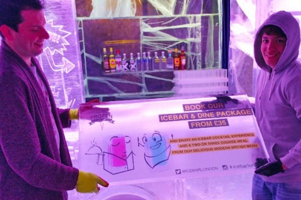 Apogee Graphics achieved world first by printing on ice for ICE Bar