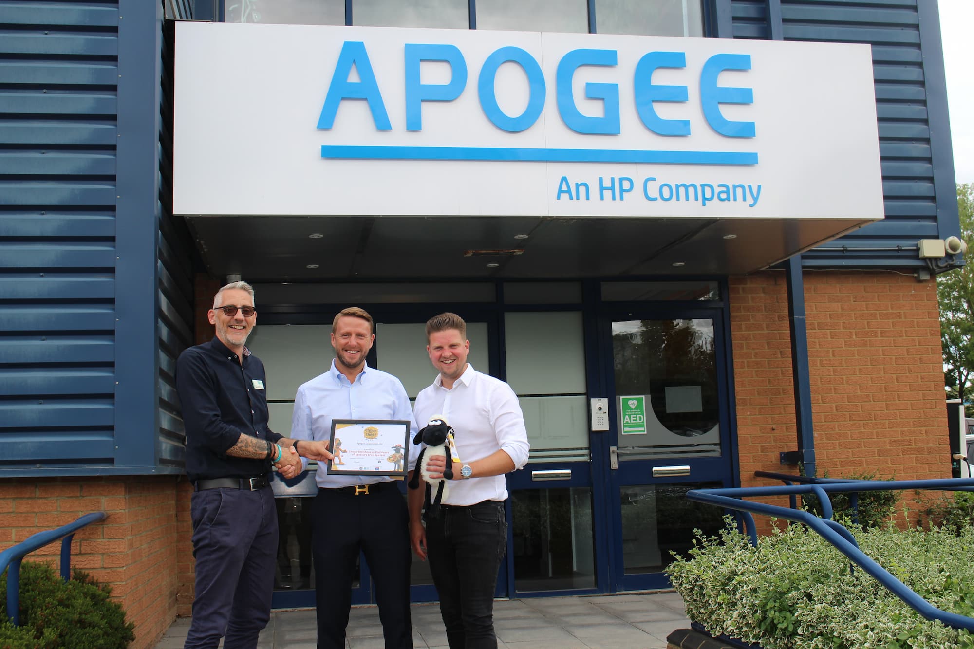 Shaun the Sheep Heart of Kent Hospice Apogee sponsorship
