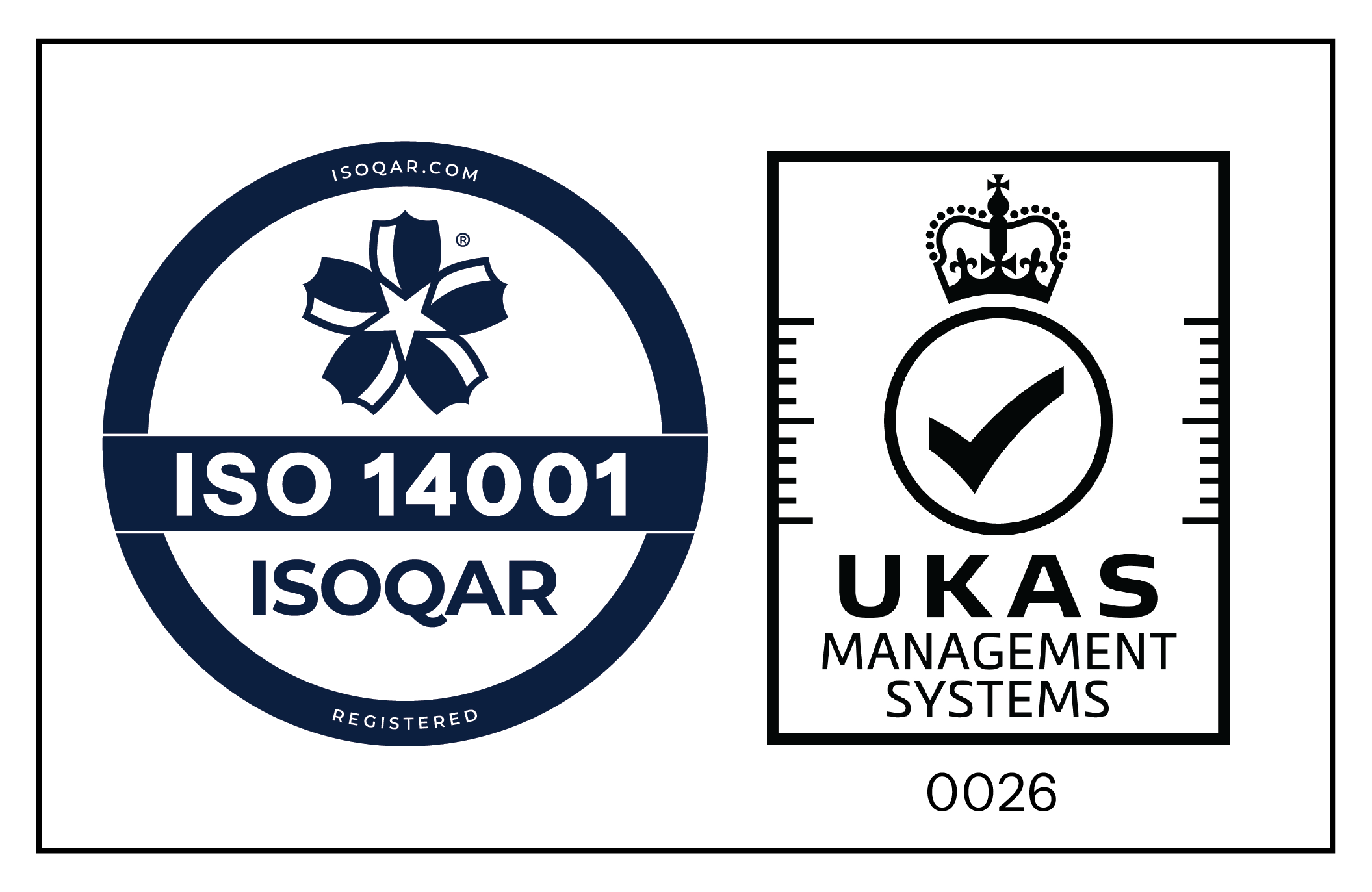 ISOQAR UKAS ISO 14001 joint logo