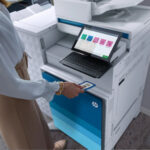 HP blue office printer scanner photocopier